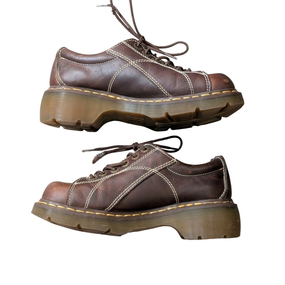 Dr. Martens Vintage Y2K 00s Earthy Grunge Rare Leather Daisy Chunky Oxford Shoes